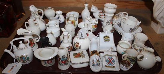 Collection of crested souvenir china, inc 4 by Gemma & 37 unmarked, various (41)